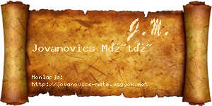 Jovanovics Máté névjegykártya